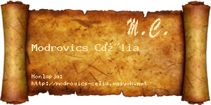 Modrovics Célia névjegykártya